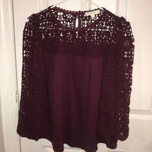 Maroon Anthropologie top